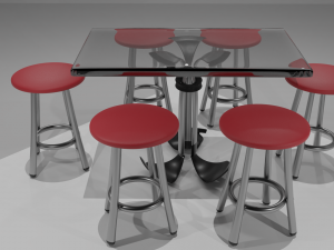 tabel chairs 3D 模型