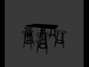 tabel chairs 3D 模型