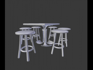 tabel chairs 3D 模型