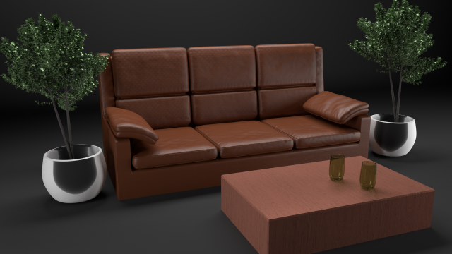 sofa leather realistic 3d 3D Model .c4d .max .obj .3ds .fbx .stl .blend 
