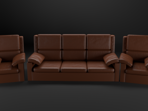 sofa leather realistic 3d 3D Model