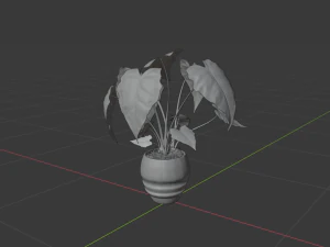 planta de vaso 3d de alocasia Modelo 3D