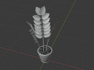 zamioculcas vaso de flores &aacute;rvore do d&oacute;lar Modelo 3D