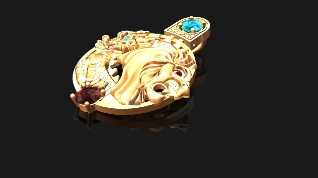 lion and dragon dance pendant Model 3D .c4d .max .obj .3ds .fbx .stl .blend