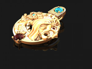 lion and dragon dance pendant 3D Model