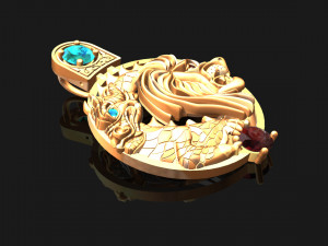 lion and dragon dance pendant Model 3D
