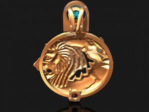 lion and dragon dance pendant Model 3D