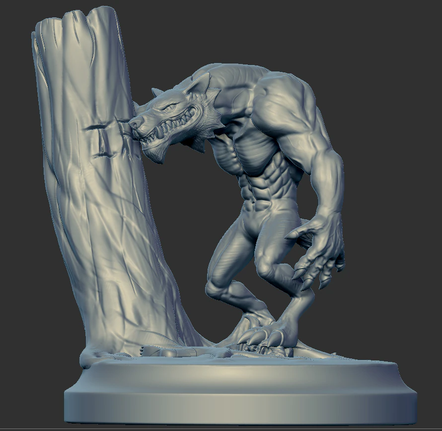 Werewolf 3D Print Model .c4d .max .obj .3ds .fbx .stl .blend 