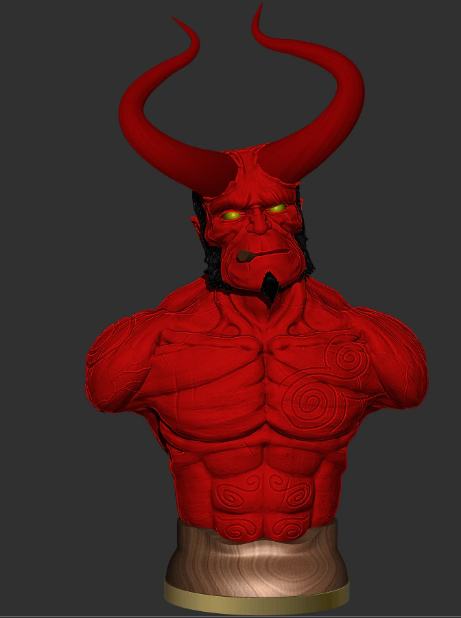 Hellboy 3D Print Model .c4d .max .obj .3ds .fbx .stl .blend 