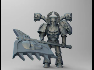 Warrior and monster 3D Print Model