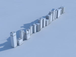 19 low poly buildings 3D-Modell