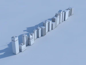19 low poly buildings 3D Model
