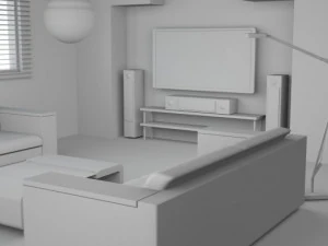 एक साधारण कमरा 3D मॉडल