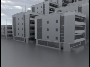 residential building set 3D 모델