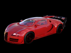 フルインテリアのブガッティ ディーボ 3Dモデル