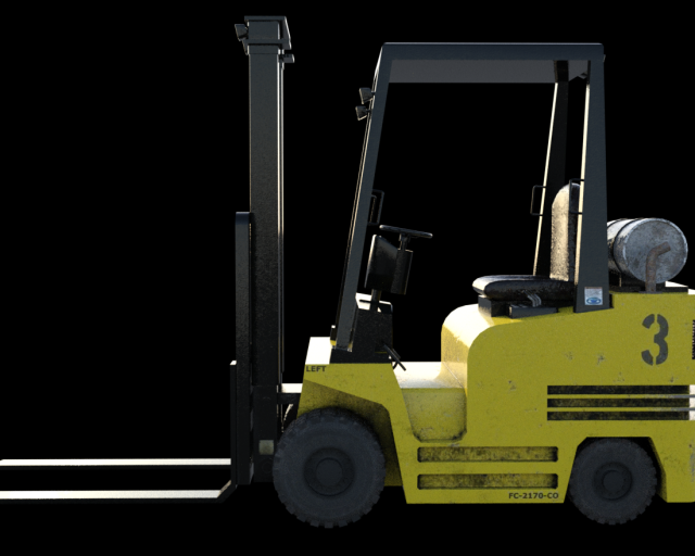 forklift truck 3D 模型 .c4d .max .obj .3ds .fbx .stl .blend