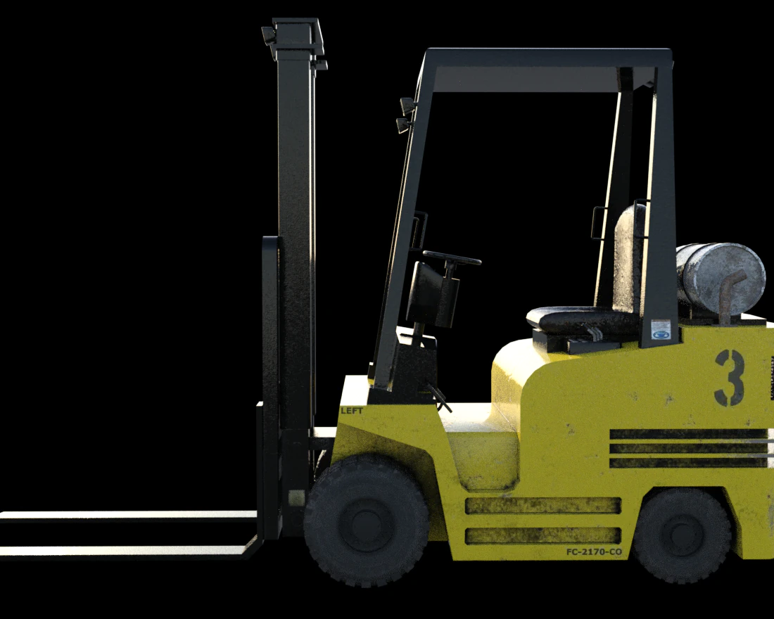 forklift truck 3D Model .c4d .max .obj .3ds .fbx .stl .blend 