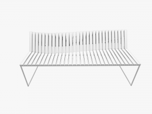 wooden and metal bench 3D Model