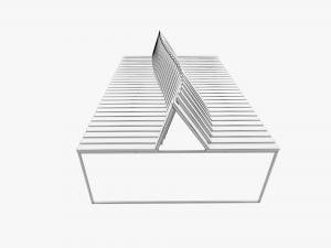 wooden and metal bench 3D Model