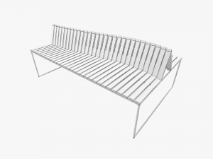 wooden and metal bench 3D Model
