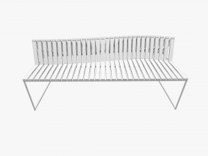 wooden and metal bench 3D Model