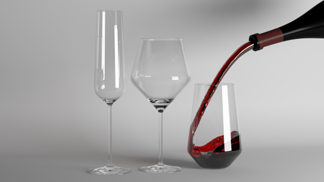 red wine and champagne glasses Modelo 3D .c4d .max .obj .3ds .fbx .stl .blend 