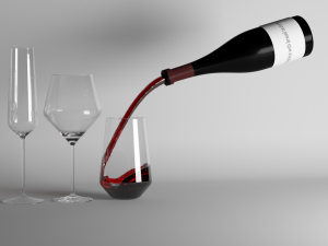 red wine and champagne glasses Modelo 3D