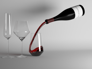red wine and champagne glasses Modelo 3D