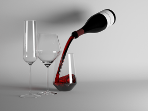 red wine and champagne glasses Modelo 3D