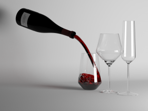 red wine and champagne glasses Modelo 3D