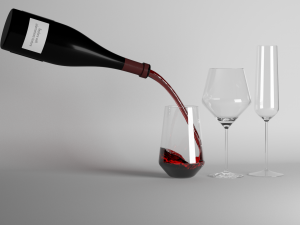 red wine and champagne glasses Modelo 3D