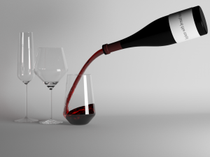 red wine and champagne glasses Modelo 3D