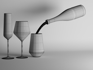 red wine and champagne glasses Modelo 3D