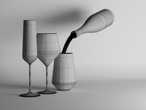 red wine and champagne glasses Modelo 3D