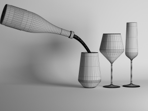 red wine and champagne glasses Modelo 3D