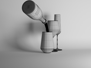 red wine and champagne glasses Modelo 3D