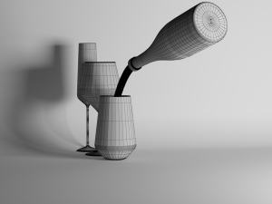 red wine and champagne glasses Modelo 3D