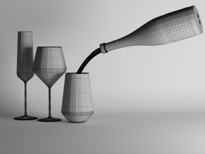 red wine and champagne glasses Modelo 3D