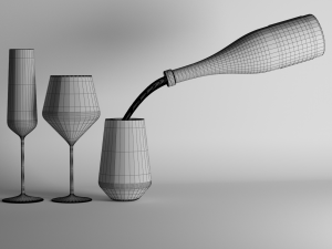 red wine and champagne glasses Modelo 3D