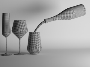 red wine and champagne glasses Modelo 3D