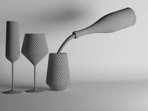 red wine and champagne glasses Modelo 3D