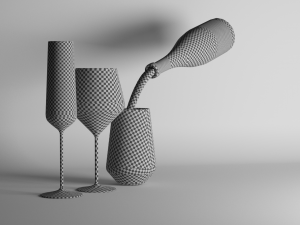 red wine and champagne glasses Modelo 3D