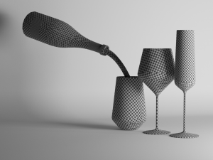 red wine and champagne glasses Modelo 3D