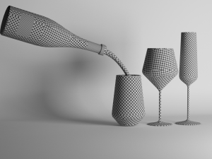red wine and champagne glasses Modelo 3D
