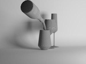 red wine and champagne glasses Modelo 3D