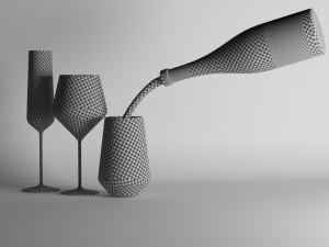 red wine and champagne glasses Modelo 3D