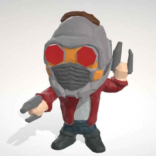 star lord - lowpolypop - by objoy 3D Print Model .c4d .max .obj .3ds .fbx .stl .blend