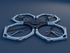 gray drone Modelo 3D