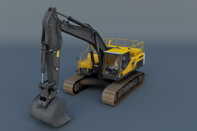 excavator 3D मॉडल .c4d .max .obj .3ds .fbx .stl .blend 