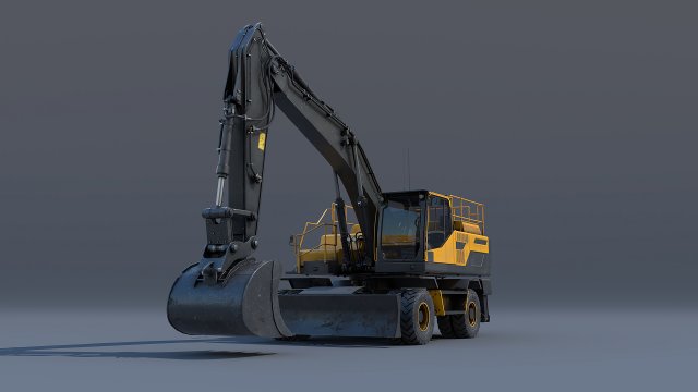 excavator ew205d 3D Model .c4d .max .obj .3ds .fbx .stl .blend 